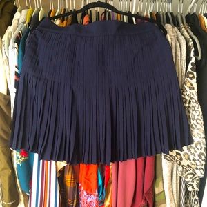 Navy J.Crew pleated mini skirt